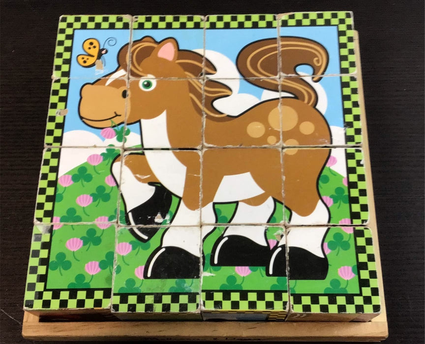 secondhand Melissa & Doug Cube Puzzle, Farm