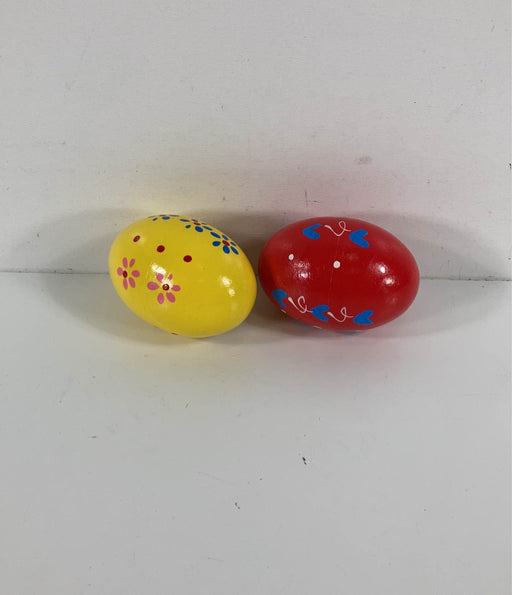 secondhand Painted Wooden Percussion Eggs, Set Of 6