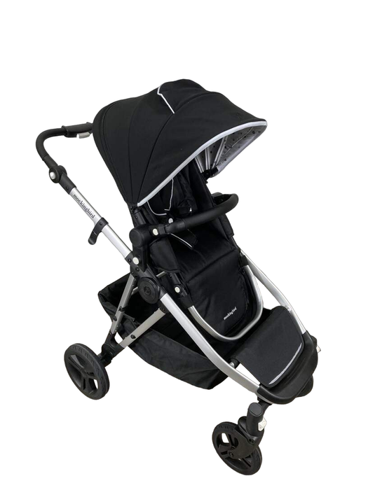 used Mockingbird Single to Double Stroller, 2023, Silver with Black Leather, Black , Watercolor Drops