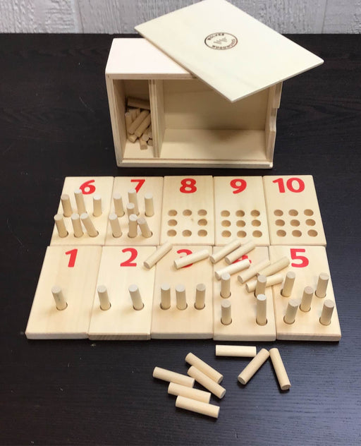 used Wolves Woodworks Montessori Peg Board Toys, Counting