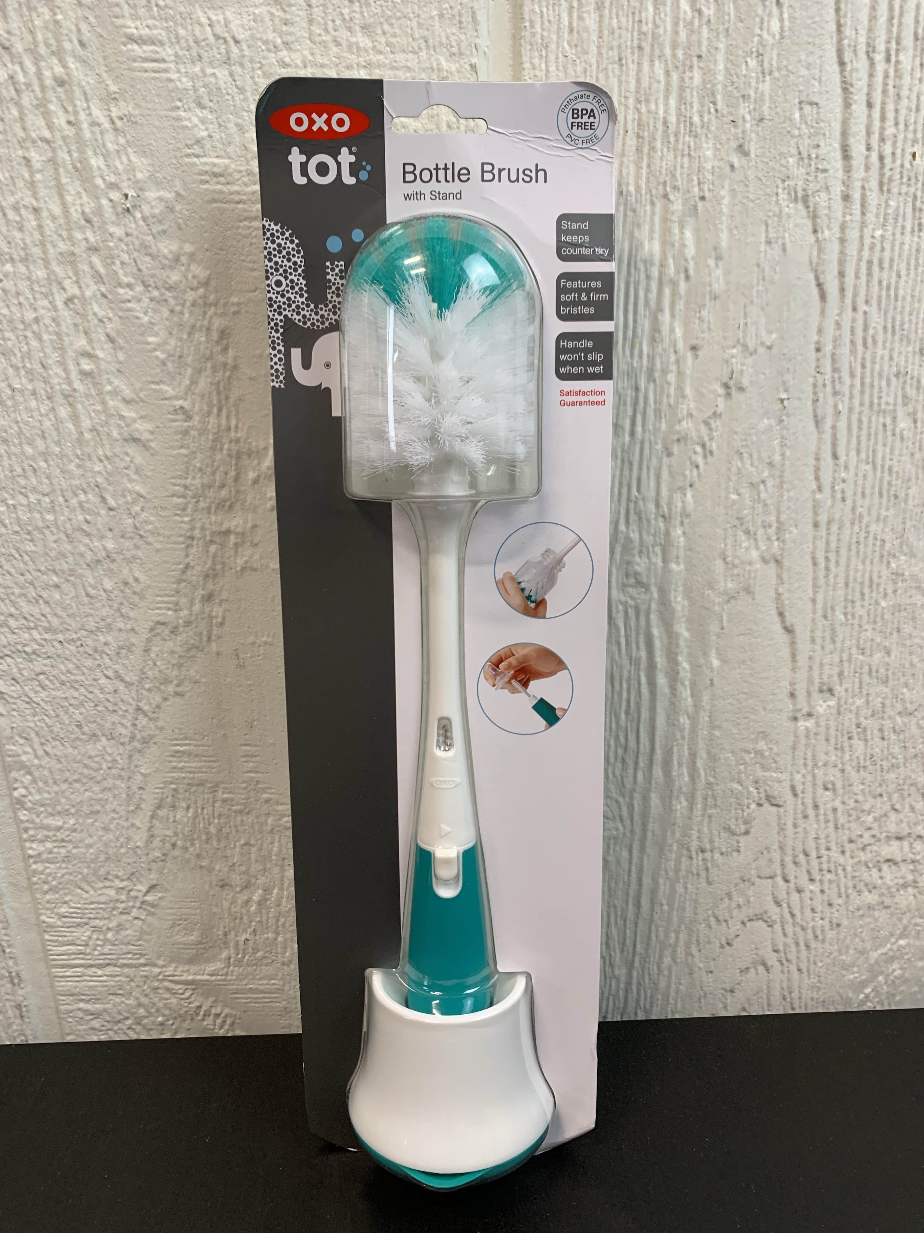 OXO Tot Bottle Brush with Nipple Cleaner and Stand - Gray Gray 1