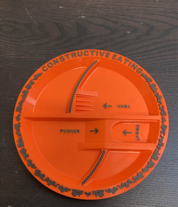 secondhand Constructive Eating Construction Plate & Utensils