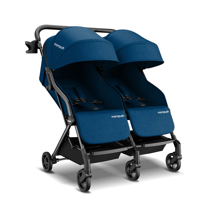 secondhand Mompush Lithe Double Stroller, 2022, Navy