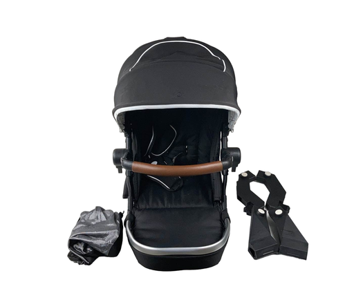 used Mockingbird 2nd Seat Kit with Extendable Canopy, 2021, Black, Windowpane, Silver with Penny Leather