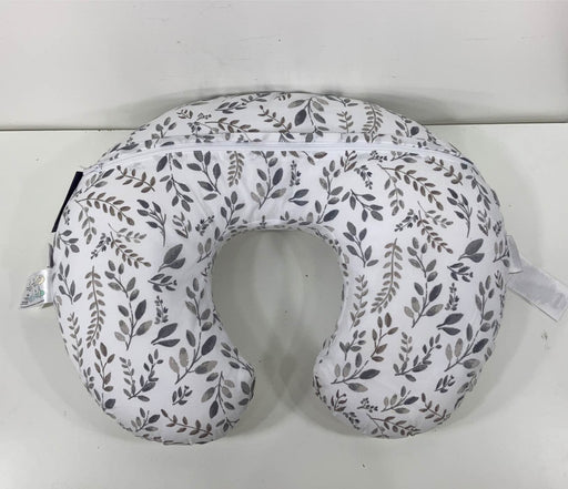 secondhand Boppy Luxe Nursing Pillow, grey taupe watercolor leaves