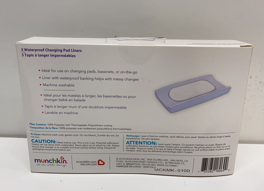 Munchkin Changing Pad Liners, 3Pack
