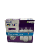 secondhand Philips Avent Natural Glass Baby Bottles, 8oz, 3-Pack