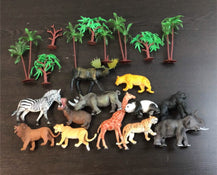 secondhand BUNDLE Plastic Animals, with Playmat