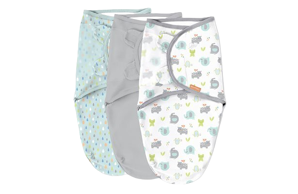 used Summer Infant SwaddleMe Original Swaddle Wrap 3pk, Small (0-3 Months), Jungle Drops