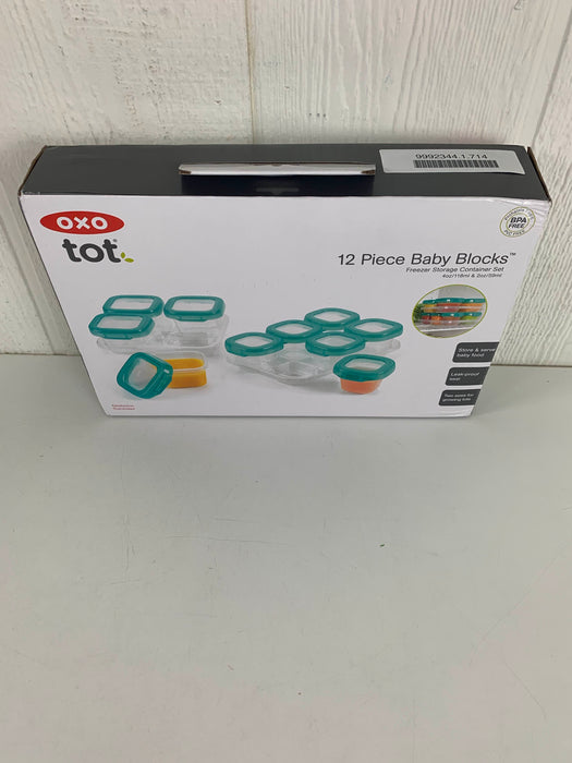 used OXO Tot 2oz Baby Blocks Freezer Storage, Aqua