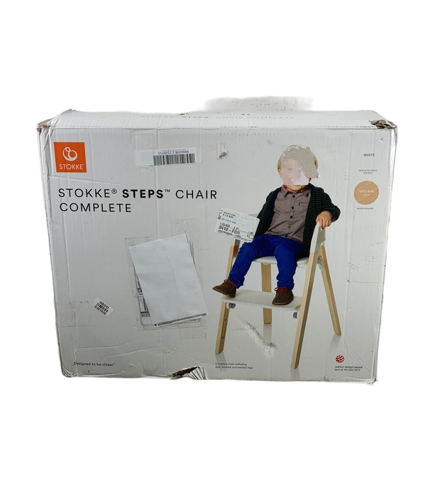 stokke steps natural Stokke Steps Chair, White / Natural