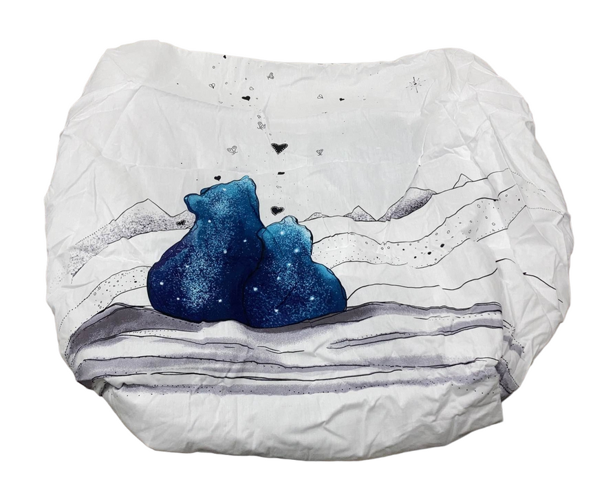 used JumpOff Jo Fitted Crib Sheet, Mama Bear Blue