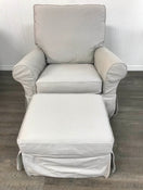 used Pottery Barn Kids Swivel Glider Rocking Chair, with Ottoman