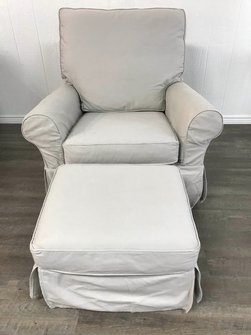 used Pottery Barn Kids Swivel Glider Rocking Chair, with Ottoman