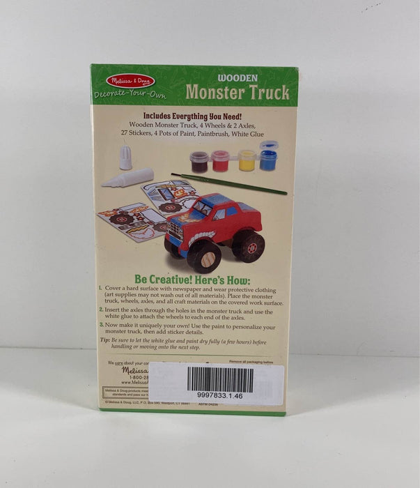 secondhand Melissa & Doug Decorate-Your-Own Wooden Monster Truck