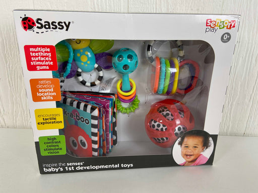 used Sassy Baby's First Developmental Toys Gift Set