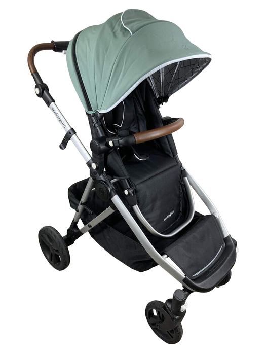 used Mockingbird Single to Double Stroller, 2022, Silver with Penny Leather, Windowpane, Sage