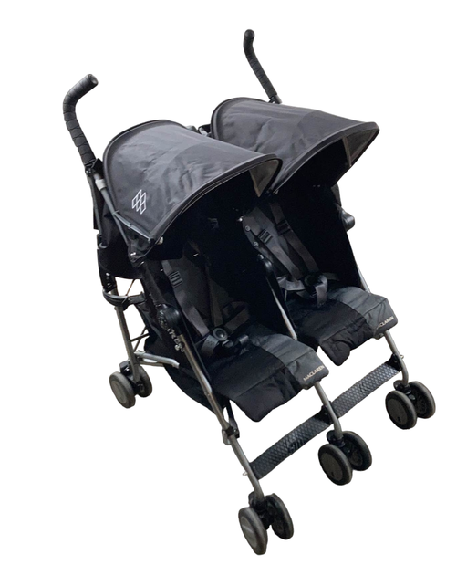 secondhand MacLaren Twin Triumph Stroller, Black/Charcoal