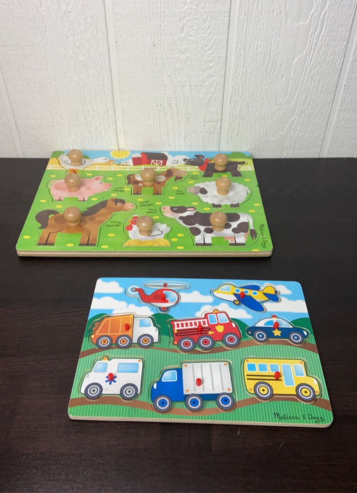 used BUNDLE Melissa & Doug Wooden Puzzles