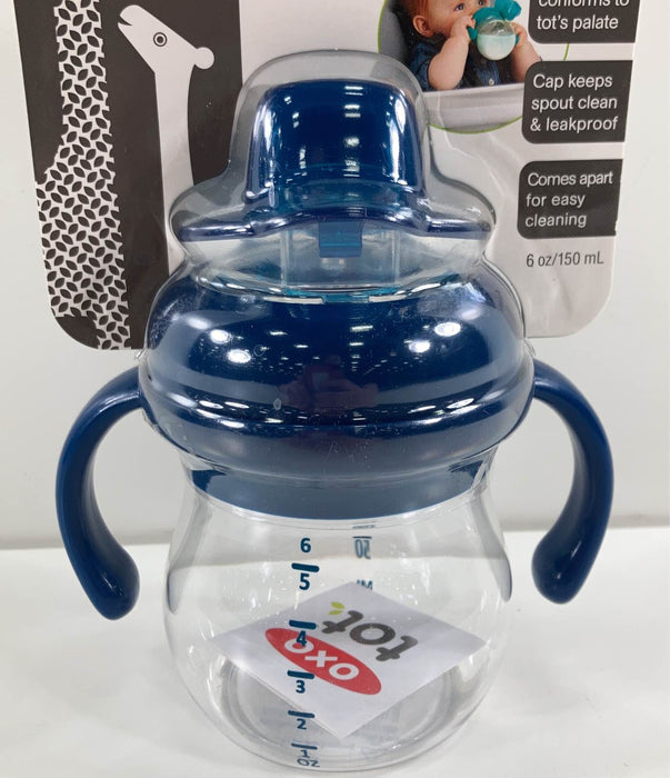 Shop OXO Tot Transitions Soft Spout Sippy Cup with Removable Handles, Navy at GoodBuy Gear