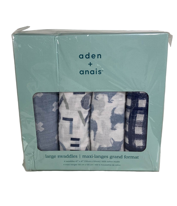 secondhand Aden + Anais Cotton Muslin Swaddle, 4pk, Waverly