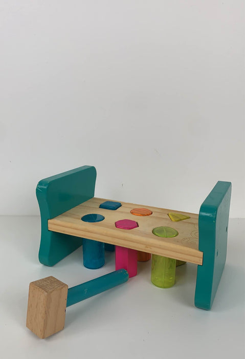 secondhand B. toys Wooden Shape Sorter Hammering Bench