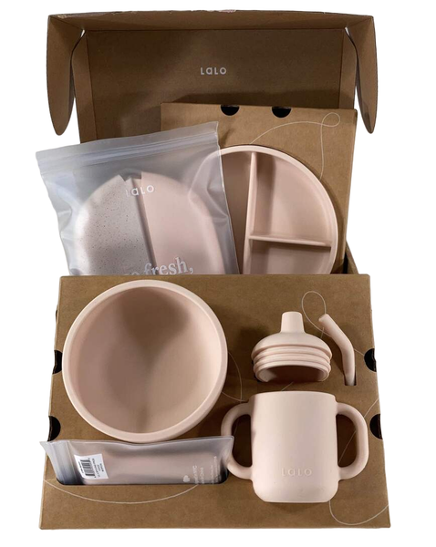 Lalo First Bites Silicone Baby Bib Feeding Set