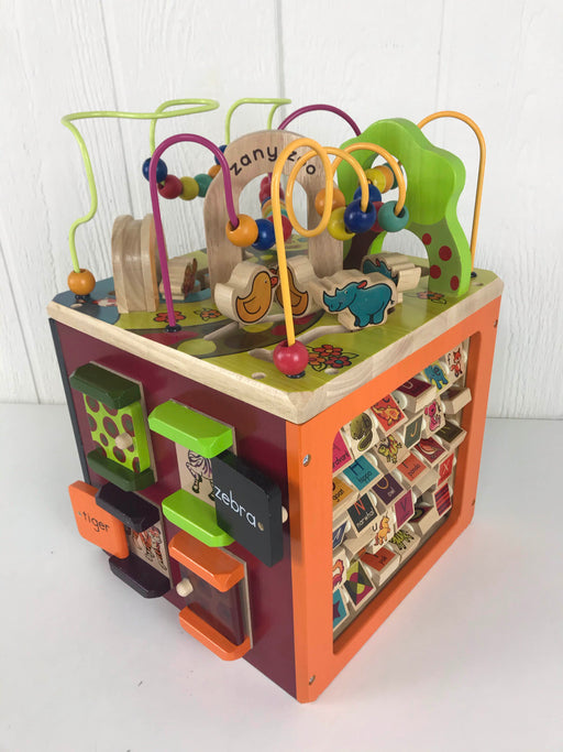 used B. Toys Zany Zoo Wooden Activity Cube