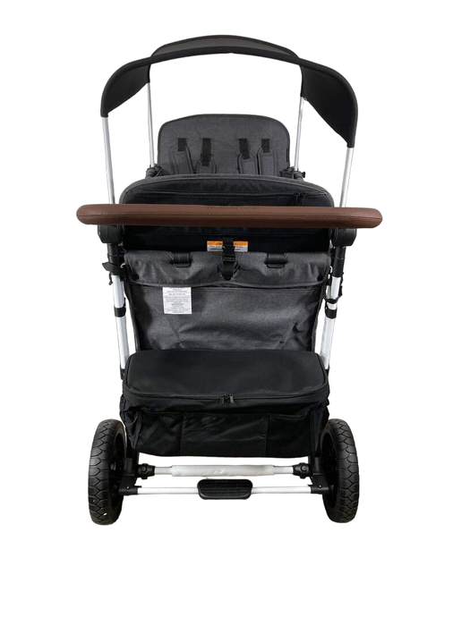 Wonderfold W4 Luxe Quad Stroller Wagon, 2023, Charcoal Grey with White Frame