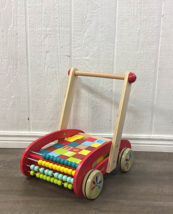 used Janod ABC Wooden Trolley Push Cart