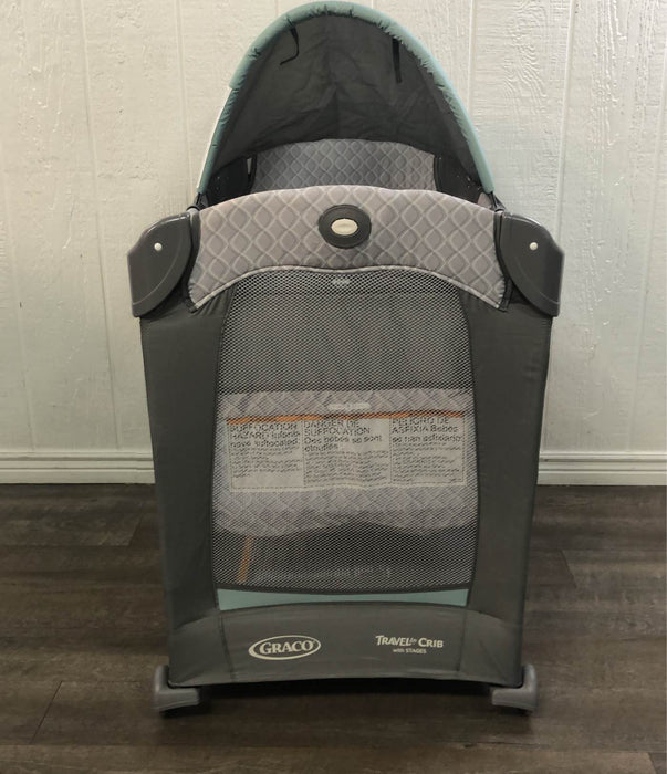 secondhand Graco Travel Lite Crib, With Stages