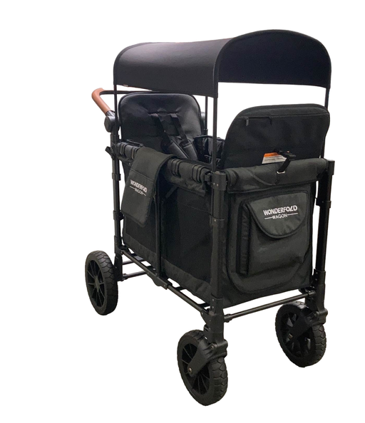 used Wonderfold W2 Luxe Multifunctional Double Stroller Wagon, 2021, Volcanic Black