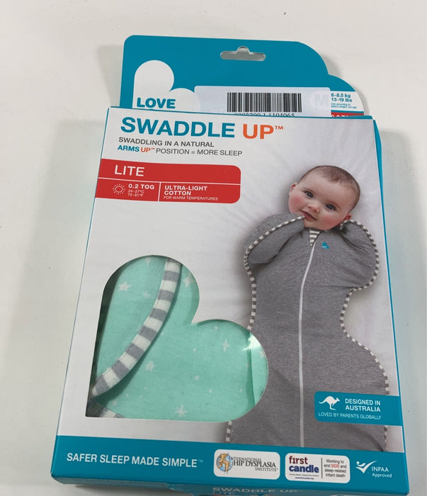 secondhand Love To Dream Swaddle Up Lite Sleep Sack, Mint Stars