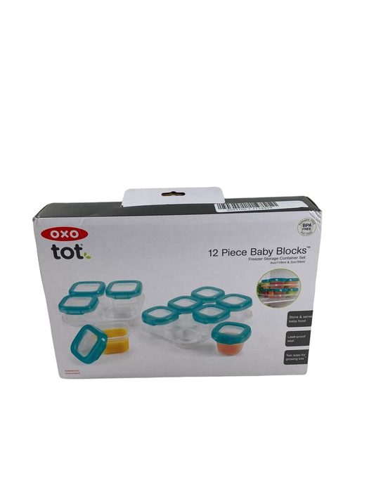 secondhand OXO Tot 12-Piece Baby Blocks Set, Teal