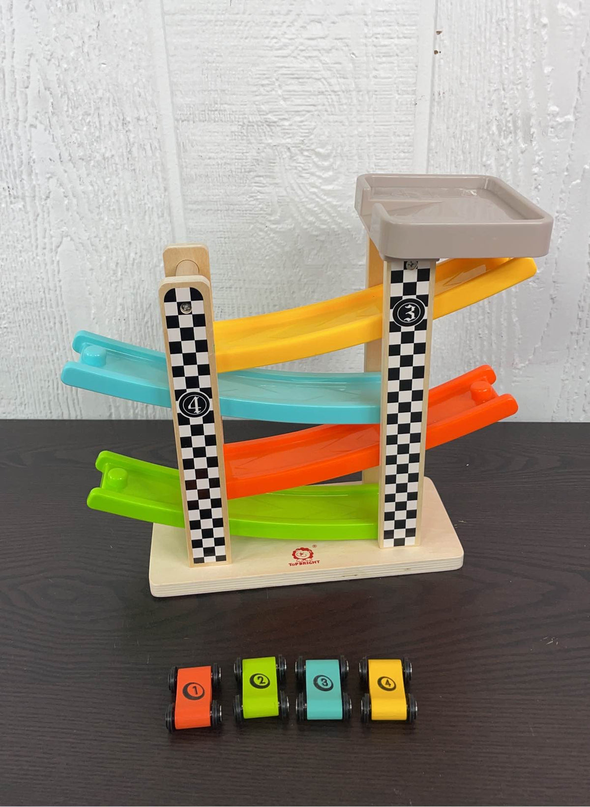 Top Bright Wooden Car Ramp Race Track — GoodBuy Gear