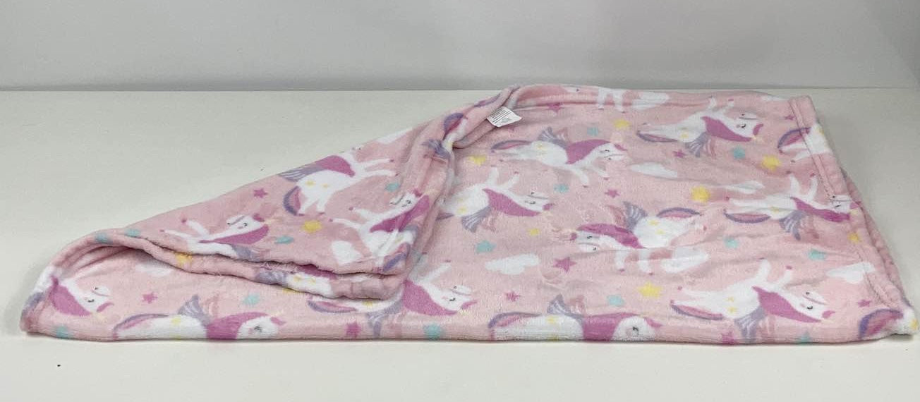 secondhand Parent’s Choice Plush Baby Blanket, Pink Unicorn