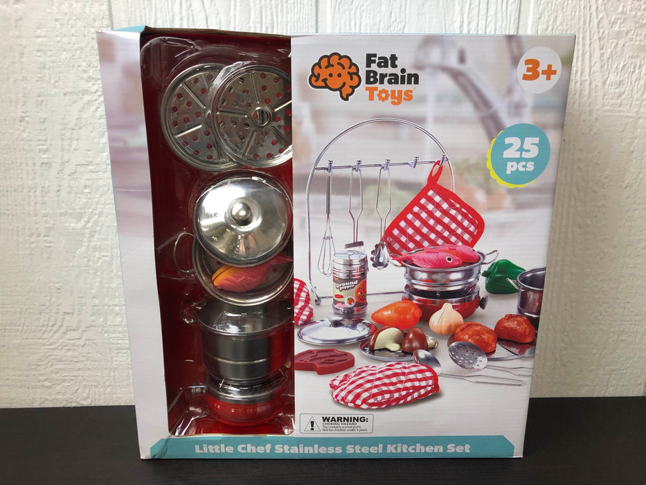 used Fat Brain Toys Little Chef Stainless Steel Pot Set