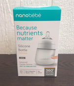 used Nanobébé Flexy Silicone Baby Bottle, 9oz, White