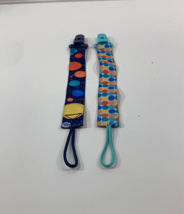 Shop Nuby Pacifier Clips, 2 Pack, Planets and Dots at GoodBuy Gear
