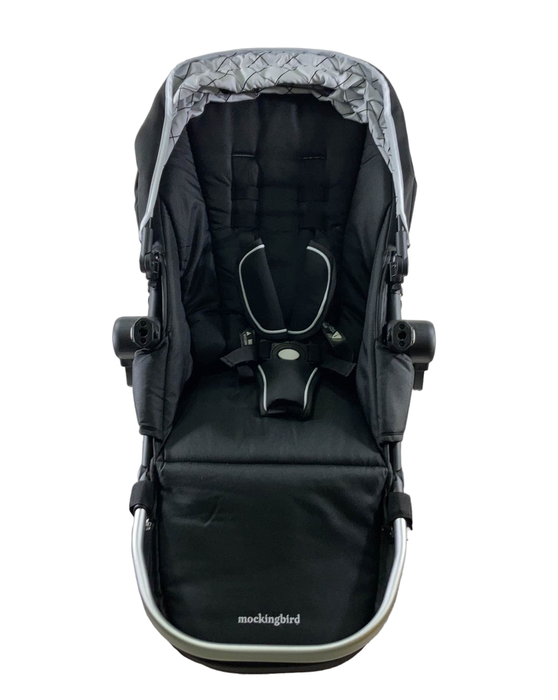 secondhand Mockingbird 2nd Seat Kit with Extendable Canopy, Black, Windowpane, Silver with Penny Leather, 2023