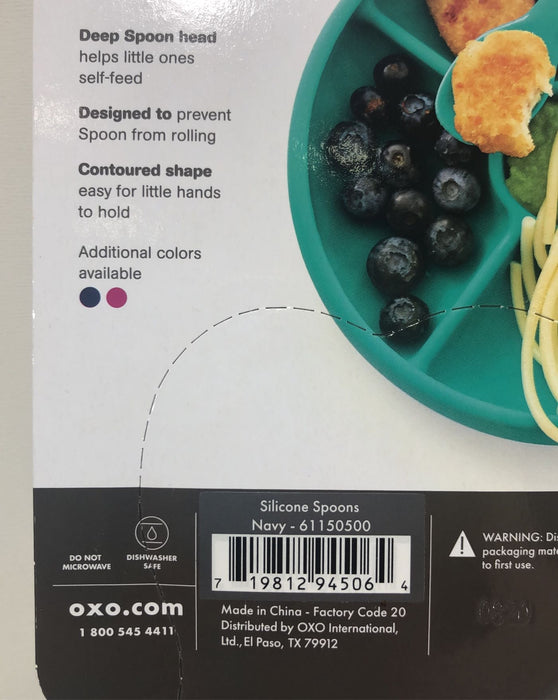 Shop OXO Tot Silicone Spoons, Navy at GoodBuy Gear