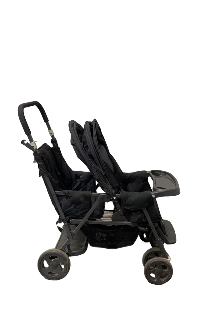 Joovy Caboose Too Graphite Sit and Stand Double Stroller, 2018, Black