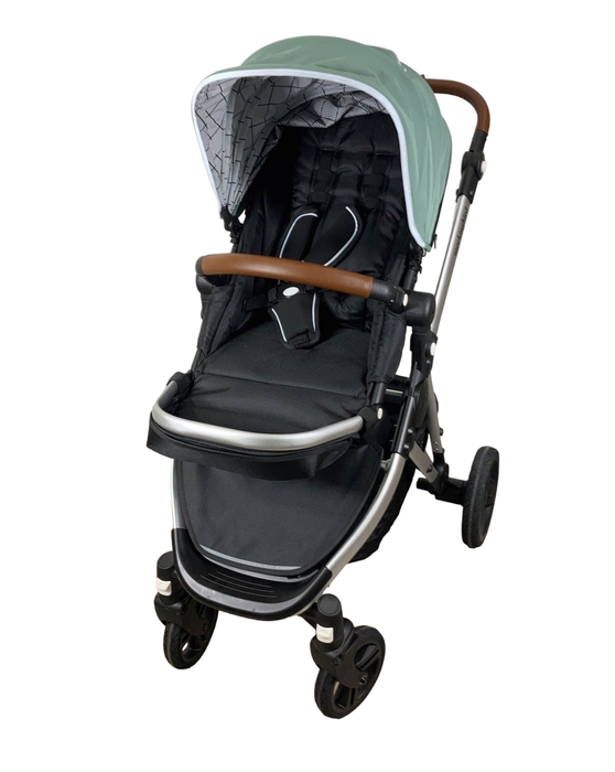 secondhand Mockingbird Single Stroller, 2023, Sage, Silver With Penny Leather, Windowpane