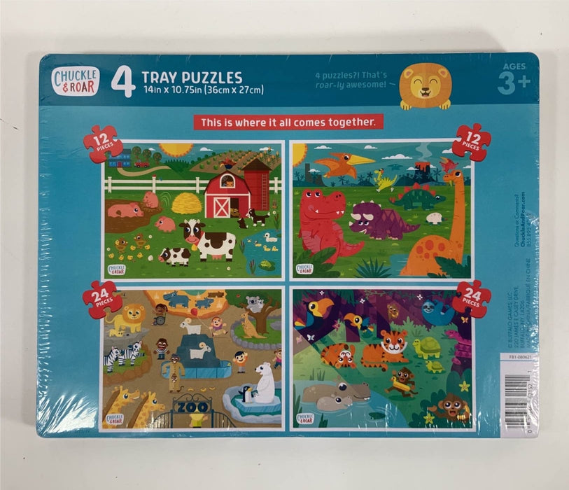 secondhand Chuckle And Roar 4 Pack Tray Puzzles