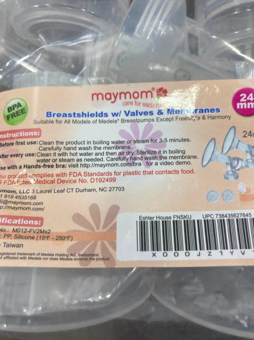 secondhand Maymom Breastshields with Valves and Membranes, 24mm