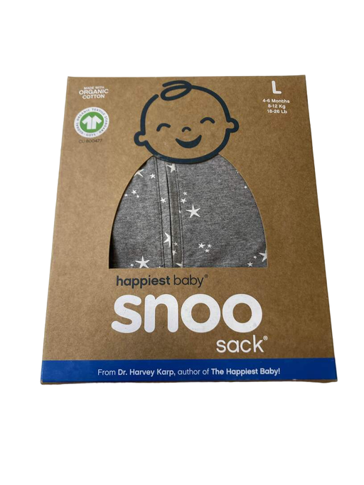 used Happiest Baby SNOO Sack, Large (18-25 lbs), Graphite Stars