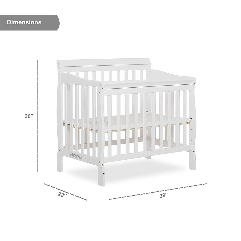 Dream On Me Aden 4in1 Convertible Mini Crib With Mattress