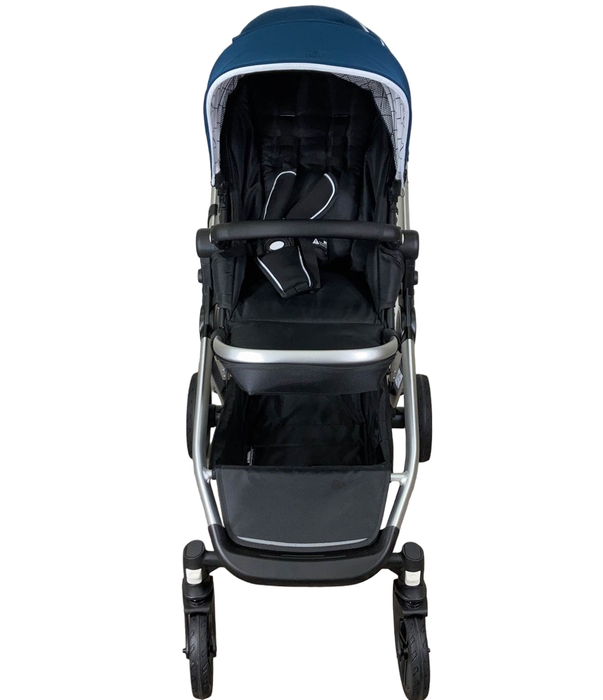 secondhand Mockingbird Single to Double Stroller, 2023, Silver with Black Leather, Windowpane, Sea