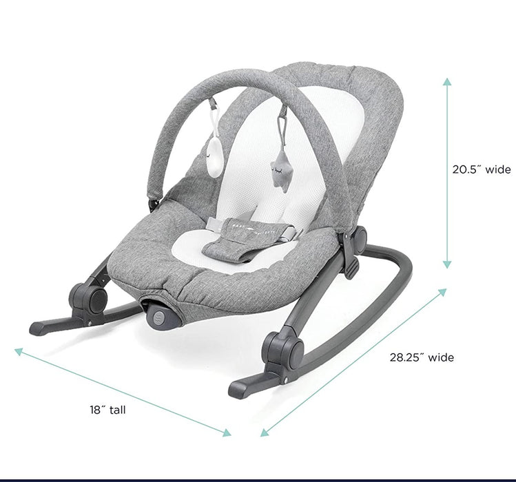 Baby Delight Go with Me Aura Deluxe Portable Rocker & Bouncer, Quilted Charcoal Tweed