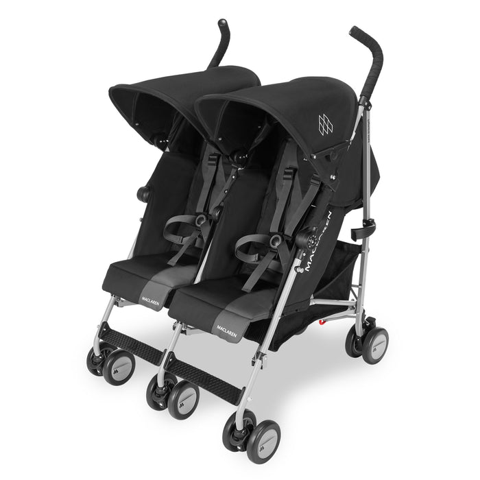 used MacLaren Twin Triumph Stroller, 2012, Black/Charcoal